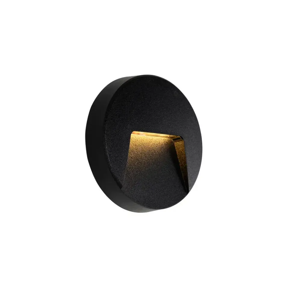 Qazqa wandlamp gem zwart geïntegreerde led
