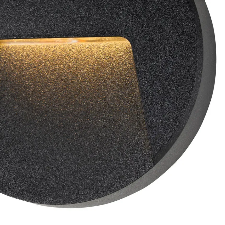 Qazqa wandlamp gem zwart geïntegreerde led