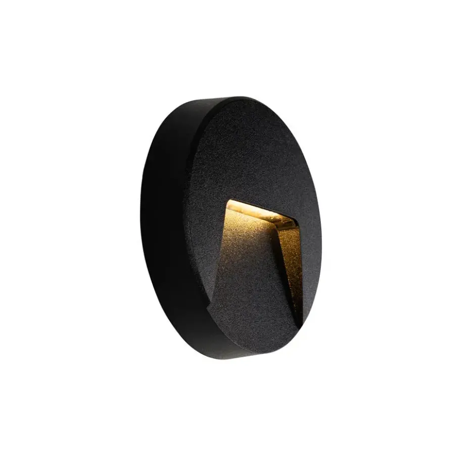Qazqa wandlamp gem zwart geïntegreerde led