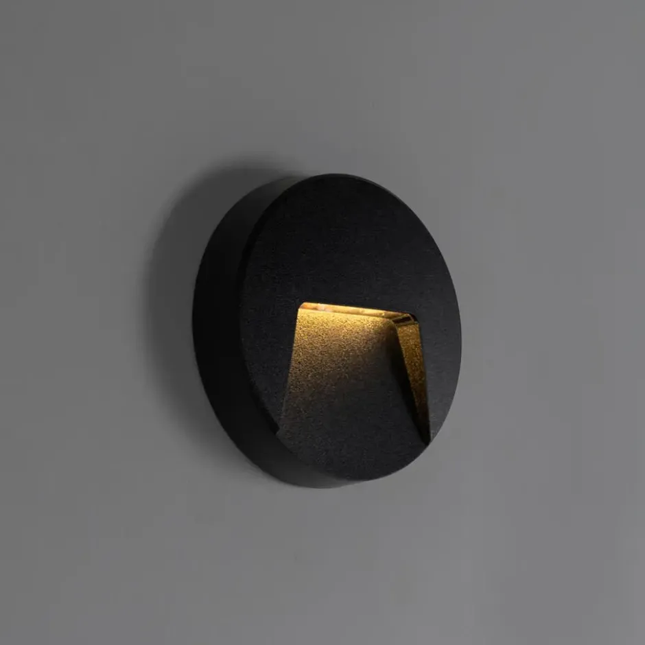 Qazqa wandlamp gem zwart geïntegreerde led