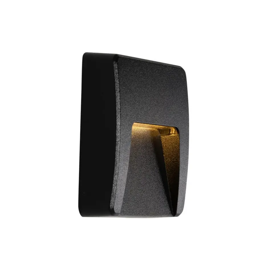 Qazqa wandlamp gem zwart geïntegreerde led