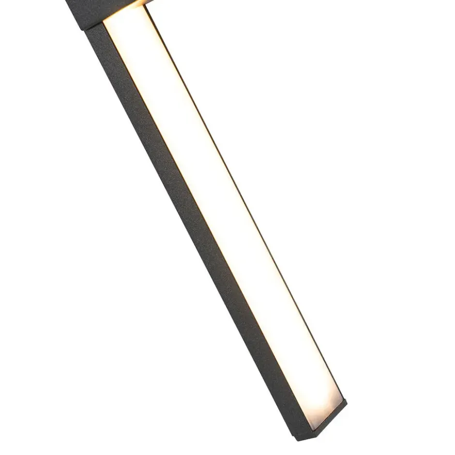 Qazqa wandlamp jamal zwart geïntegreerde led