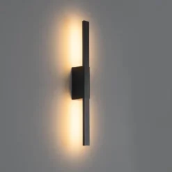 Qazqa wandlamp jamal zwart geïntegreerde led