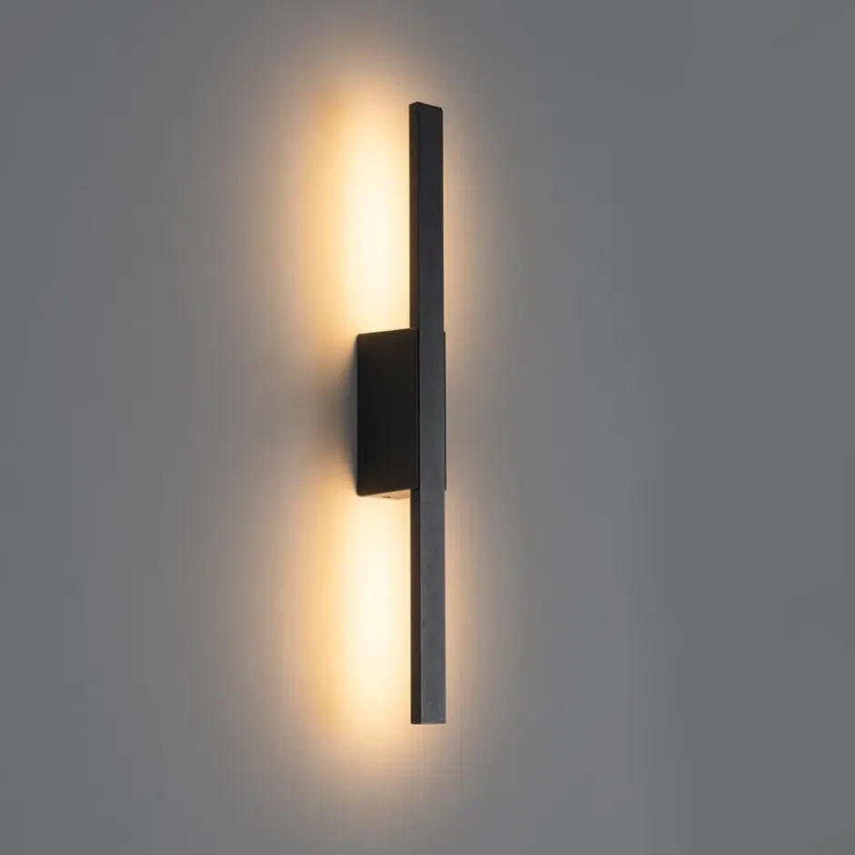 Qazqa wandlamp jamal zwart geïntegreerde led
