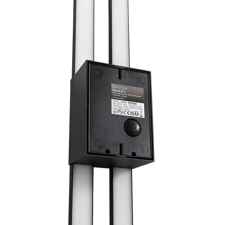 Qazqa wandlamp jamal zwart geïntegreerde led