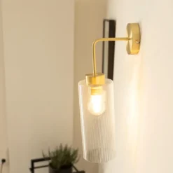 Qazqa wandlamp laura goudkleurig e27
