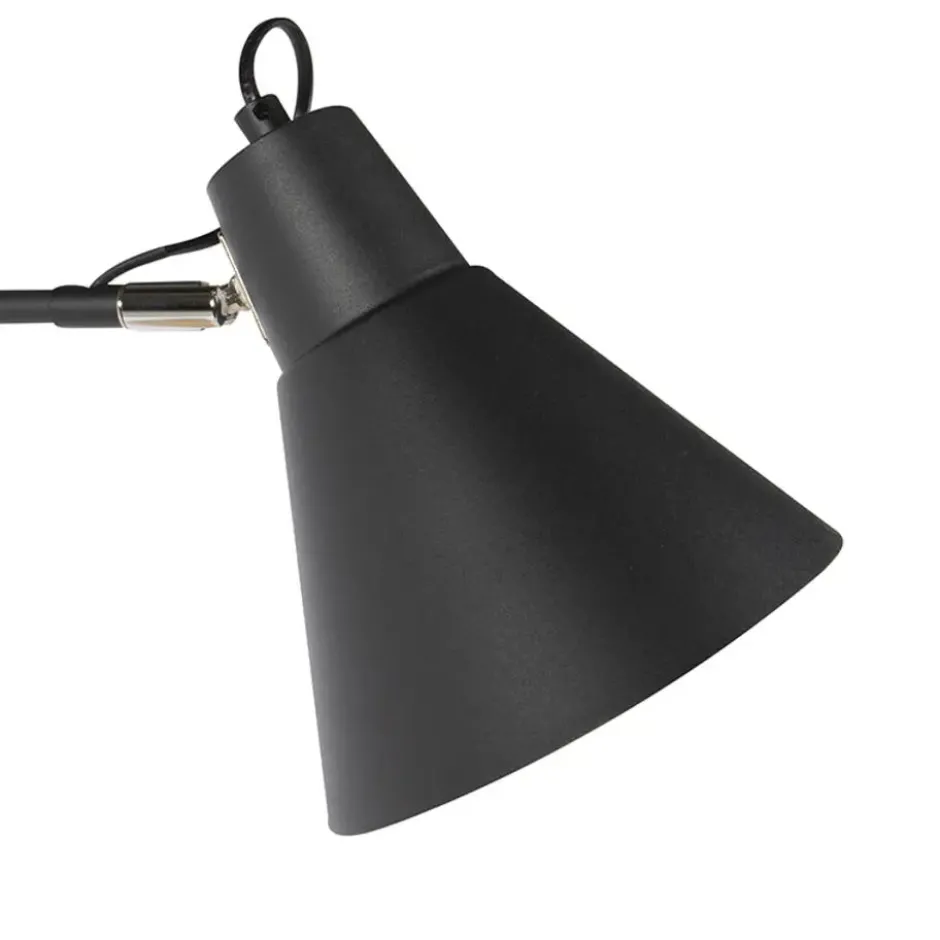Qazqa wandlamp luna wl zwart e27