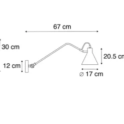 Qazqa wandlamp luna wl zwart e27