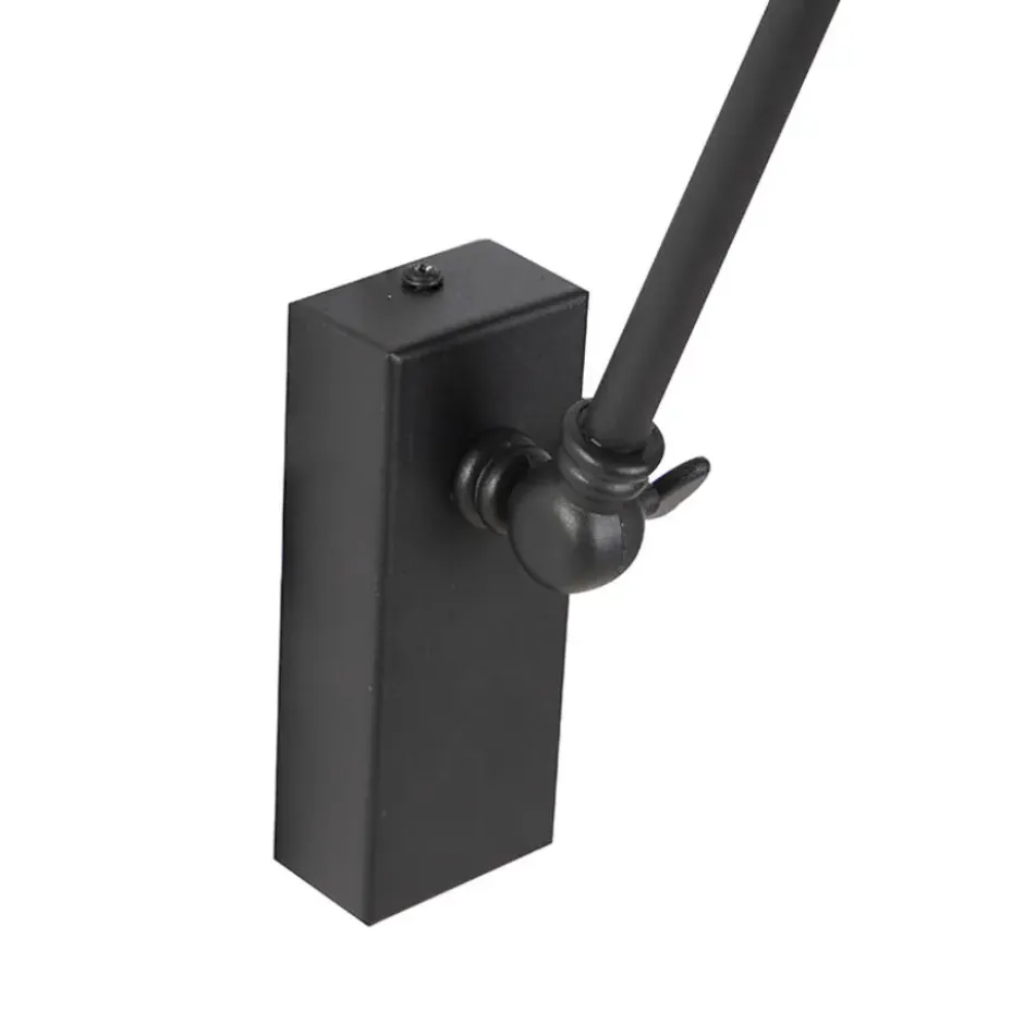 Qazqa wandlamp luna wl zwart e27