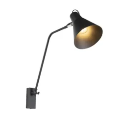 Qazqa wandlamp luna wl zwart e27