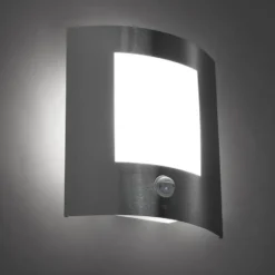 Qazqa wandlamp met bewegingssensor emmerald zilverkleurig e27