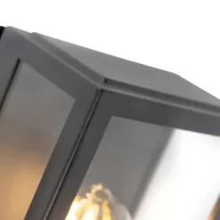 Qazqa wandlamp met bewegingssensor rotterdam zwart e27