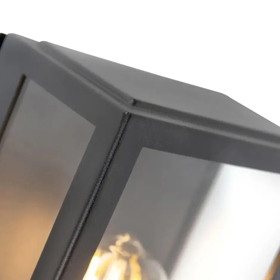 Qazqa wandlamp met bewegingssensor rotterdam zwart e27