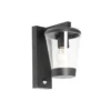 Qazqa wandlamp met bewegingssensor joren zwart e27