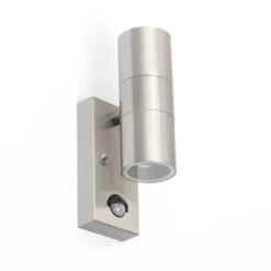 Qazqa wandlamp met bewegingssensor duo zilverkleurig gu10