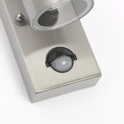 Qazqa wandlamp met bewegingssensor duo zilverkleurig gu10