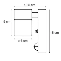 Qazqa wandlamp met bewegingssensor solo zwart gu10