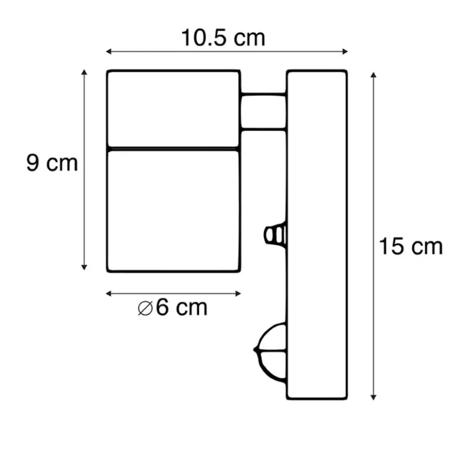 Qazqa wandlamp met bewegingssensor solo zwart gu10
