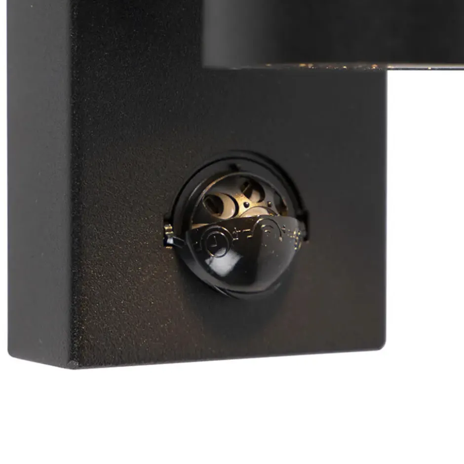 Qazqa wandlamp met bewegingssensor solo zwart gu10