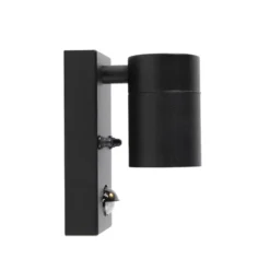 Qazqa wandlamp met bewegingssensor solo zwart gu10