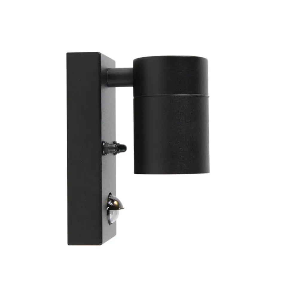 Qazqa wandlamp met bewegingssensor solo zwart gu10