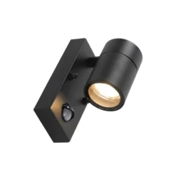 Qazqa wandlamp met bewegingssensor solo zwart gu10