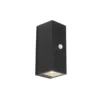 Qazqa wandlamp met bewegingssensor baleno zwart gu10