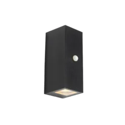 Qazqa wandlamp met bewegingssensor baleno zwart gu10