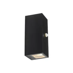 Qazqa wandlamp met bewegingssensor baleno zwart gu10