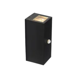 Qazqa wandlamp met bewegingssensor baleno zwart gu10