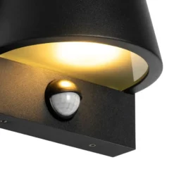 Qazqa wandlamp met bewegingssensor femke zwart gu10