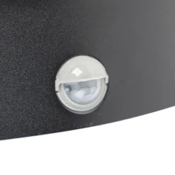 Qazqa wandlamp met bewegingssensor miro zwart e27