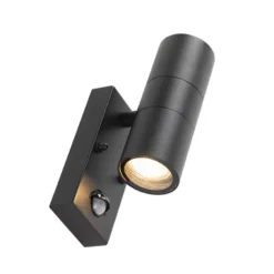 Qazqa wandlamp met bewegingssensor duo zwart gu10