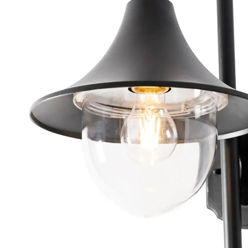 Qazqa wandlamp met bewegingssensor daphne zwart e27