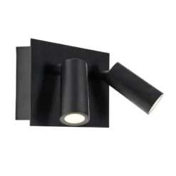Qazqa wandlamp met bewegingssensor simon zwart geïntegreerde led