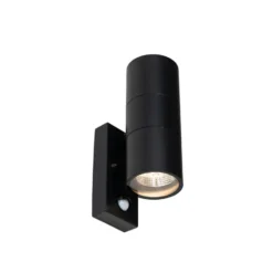 Qazqa wandlamp met bewegingssensor duo zwart gu10