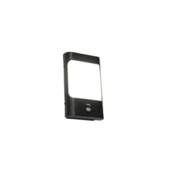 Qazqa wandlamp met bewegingssensor khuvan zwart geïntegreerde led