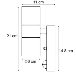 Qazqa wandlamp met bewegingssensor duo grijs gu10