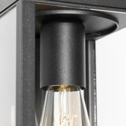 Qazqa wandlamp met bewegingssensor charlois zwart e27