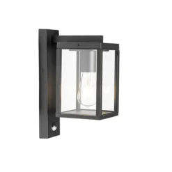 Qazqa wandlamp met bewegingssensor charlois zwart e27