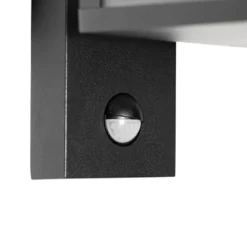Qazqa wandlamp met bewegingssensor charlois zwart e27