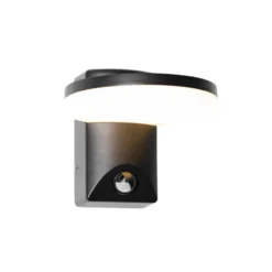 Qazqa wandlamp met bewegingssensor esmee zwart geïntegreerde led