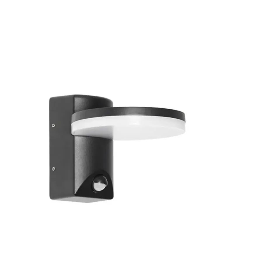 Qazqa wandlamp met bewegingssensor esmee zwart geïntegreerde led