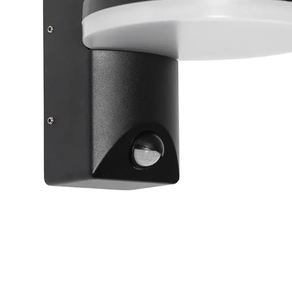Qazqa wandlamp met bewegingssensor esmee zwart geïntegreerde led