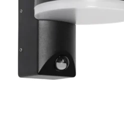 Qazqa wandlamp met bewegingssensor esmee zwart geïntegreerde led