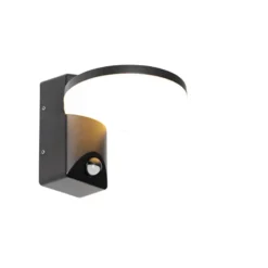 Qazqa wandlamp met bewegingssensor esmee zwart geïntegreerde led