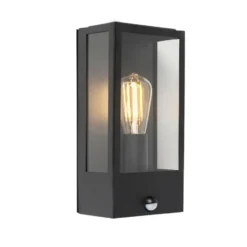 Qazqa wandlamp met bewegingssensor rotterdam zwart