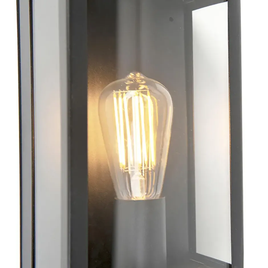 Qazqa wandlamp met bewegingssensor rotterdam zwart