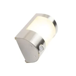Qazqa wandlamp met bewegingssensor mira zilverkleurig e27