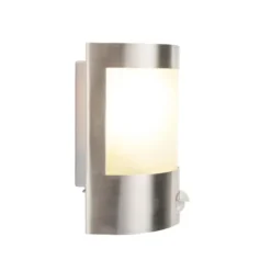 Qazqa wandlamp met bewegingssensor mira zilverkleurig e27